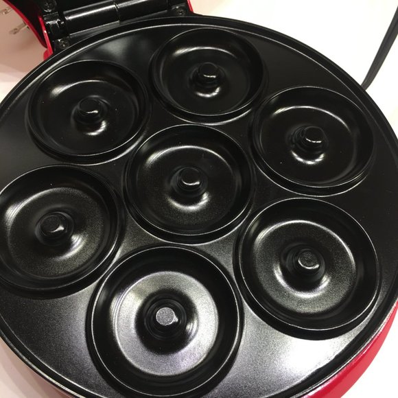 Mini Donut Maker Non Stick Red Bella Cucina Original Box Recipes NEW open box - Picture 10 of 12